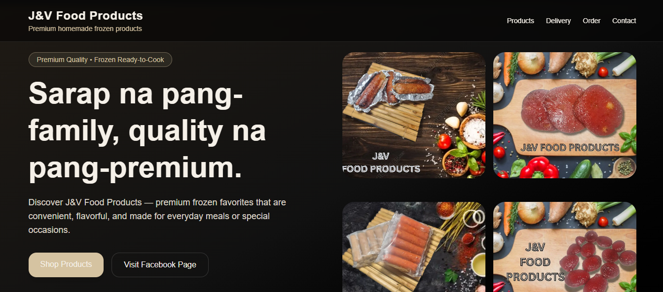 J and V Food Products website